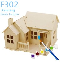 Farm House - casuta din lemn de pictat puzzle 3D Farm House - casuta din lemn de pictat puzzle 3D
